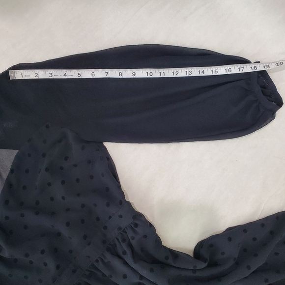 ModCloth Black Sheer Polka Dot Wednesday Adams Whimsy Goth Sweetheart Dress XS - Picture 11 of 11